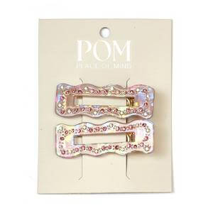 Peace of Mind Diamante Studded Hair Slides 2 Pack